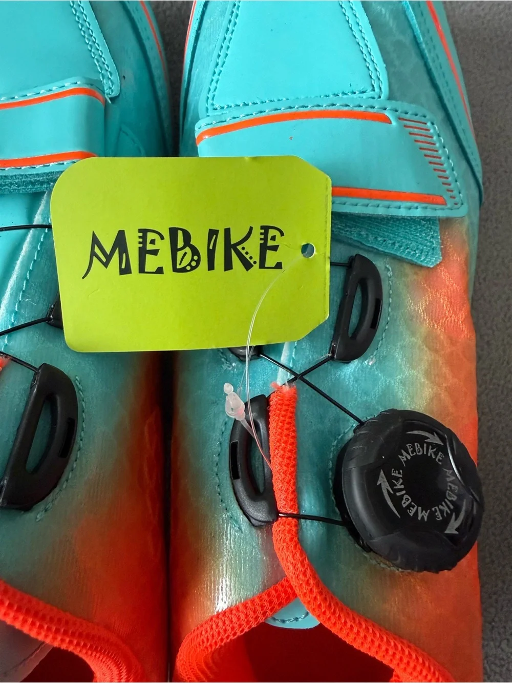 MEBIKE Athletic Cycling Shoes in Turquoise and Orange